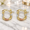Oro Laminado Small Hoop, Gold Filled Style Diamond Cutting Finish, Tricolor, 02.96.0088.2.10