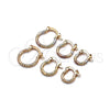 Oro Laminado Small Hoop, Gold Filled Style Diamond Cutting Finish, Tricolor, 02.96.0088.2.10