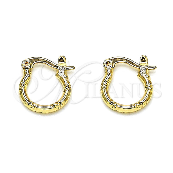 Gold Filled Hoop Earrings — Small Hoop Diamond Cutting 02.96. — main product view — SKU 146788 | Oro Laminado aretes de aro — Small Hoop Diamond Cutting 02.96. — SKU 146788