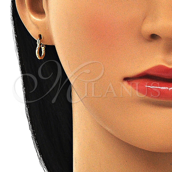 Gold Filled Hoop Earrings — Small Hoop Diamond Cutting 02.96. — alternate product view — SKU 146789 | Oro Laminado aretes de aro — Small Hoop Diamond Cutting 02.96. — SKU 146789