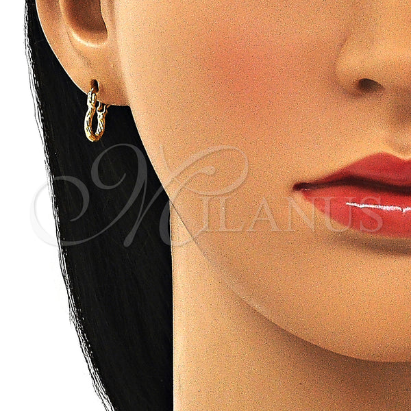 Gold Filled Hoop Earrings — Small Hoop Diamond Cutting 02.96. — alternate product view — SKU 146790 | Oro Laminado aretes de aro — Small Hoop Diamond Cutting 02.96. — SKU 146790