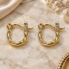Oro Laminado Small Hoop, Gold Filled Style Diamond Cutting Finish, Golden Finish, 02.96.0084.10