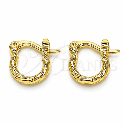 Oro Laminado Small Hoop, Gold Filled Style Diamond Cutting Finish, Golden Finish, 02.96.0084.10