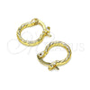 Oro Laminado Small Hoop, Gold Filled Style Diamond Cutting Finish, Golden Finish, 02.96.0084.12