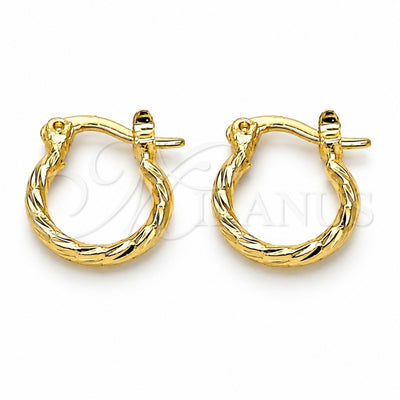 Oro Laminado Small Hoop, Gold Filled Style Diamond Cutting Finish, Golden Finish, 02.96.0084.12