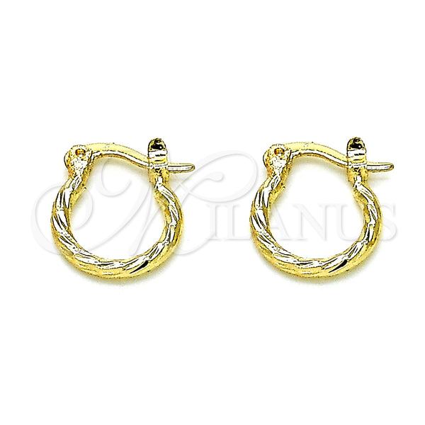 Gold Filled Hoop Earrings — Small Hoop Diamond Cutting 02.96. — main product view — SKU 146791 | Oro Laminado aretes de aro — Small Hoop Diamond Cutting 02.96. — SKU 146791