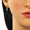 Oro Laminado Small Hoop, Gold Filled Style Diamond Cutting Finish, Tricolor, 02.96.0084.2.12