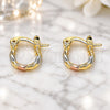 Oro Laminado Small Hoop, Gold Filled Style Diamond Cutting Finish, Tricolor, 02.96.0084.2.10
