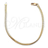 Oro Laminado Basic Anklet, Gold Filled Style Polished, Golden Finish, 04.319.0012.10 (0.80 Gauge, Thickness, 10 Inches Length)