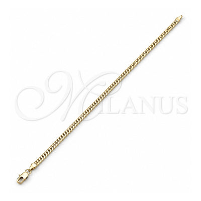 Oro Laminado Basic Anklet, Gold Filled Style Polished, Golden Finish, 04.319.0012.10 (0.80 Gauge, Thickness, 10 Inches Length)