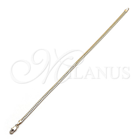 Oro Laminado Basic Anklet, Gold Filled Style Polished, Golden Finish, 04.319.0012.10 (0.80 Gauge, Thickness, 10 Inches Length)