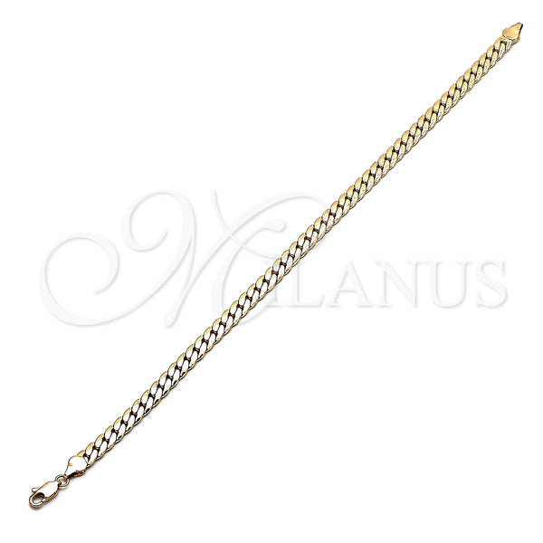 Oro Laminado Basic Anklet, Gold Filled Style Polished, Golden Finish, 04.319.0013.10 (160 Gauge, 06 MM Thickness, 10 Inches Length)