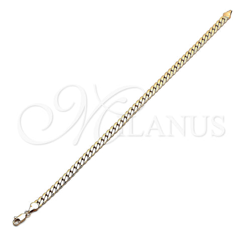 Oro Laminado Basic Anklet, Gold Filled Style Polished, Golden Finish, 04.319.0013.10 (160 Gauge, 06 MM Thickness, 10 Inches Length)