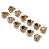 Gold Filled Ring — Stud Earring Baguette Design with Garnet and White — alternate product view — SKU 146809 | Oro Laminado anillo — Stud Earring Baguette diseño with Garnet and blanco — SKU 146809