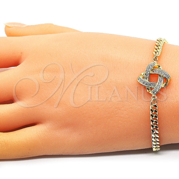 Gold Filled Bracelet — Fancy Bracelet Love Knot Design with White Micro — alternate product view — SKU 146829 | Oro Laminado brazalete — elegante Bracelet Love Knot diseño with blanco Micro — SKU 146829