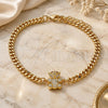 Oro Laminado Fancy Bracelet, Gold Filled Style Teddy Bear Design, with White Micro Pave, Polished, Golden Finish, 03.156.0026.08 (04 MM Thickness, 8 Inches Length)
