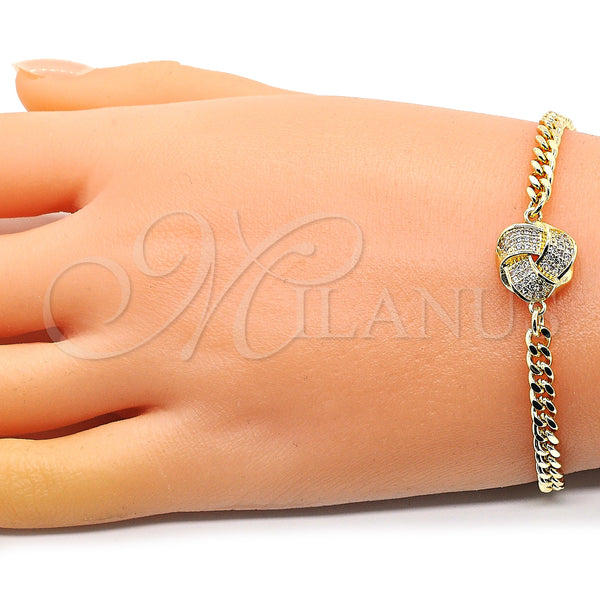 Gold Filled Bracelet — Fancy Bracelet Love Knot Design with White Micro — alternate product view — SKU 146834 | Oro Laminado brazalete — elegante Bracelet Love Knot diseño with blanco Micro — SKU 146834