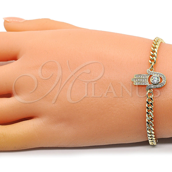 Gold Filled Bracelet — Fancy Bracelet Hand of God and Judaica Design — alternate product view — SKU 146838 | Oro Laminado brazalete — elegante Bracelet Hand of God and Judaica diseño — SKU 146838