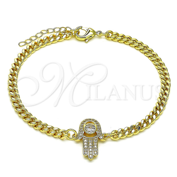 Gold Filled Bracelet — Fancy Bracelet Hand of God and Judaica Design — main product view — SKU 146838 | Oro Laminado brazalete — elegante Bracelet Hand of God and Judaica diseño — SKU 146838