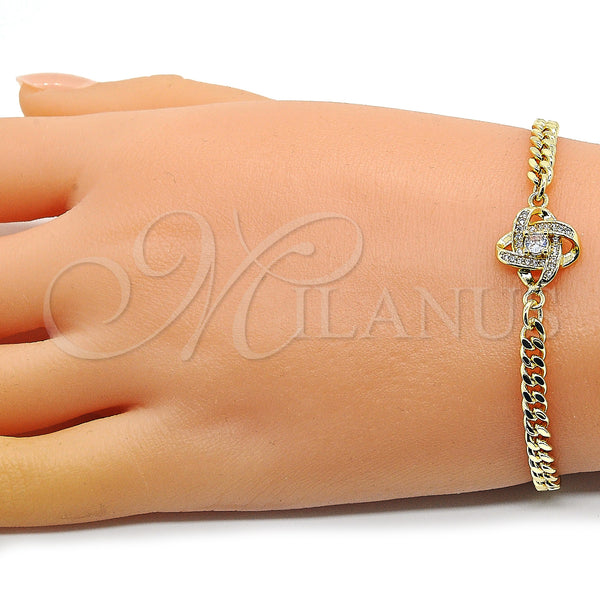 Gold Filled Bracelet — Fancy Bracelet Love Knot Design with White Micro — alternate product view — SKU 146842 | Oro Laminado brazalete — elegante Bracelet Love Knot diseño with blanco Micro — SKU 146842