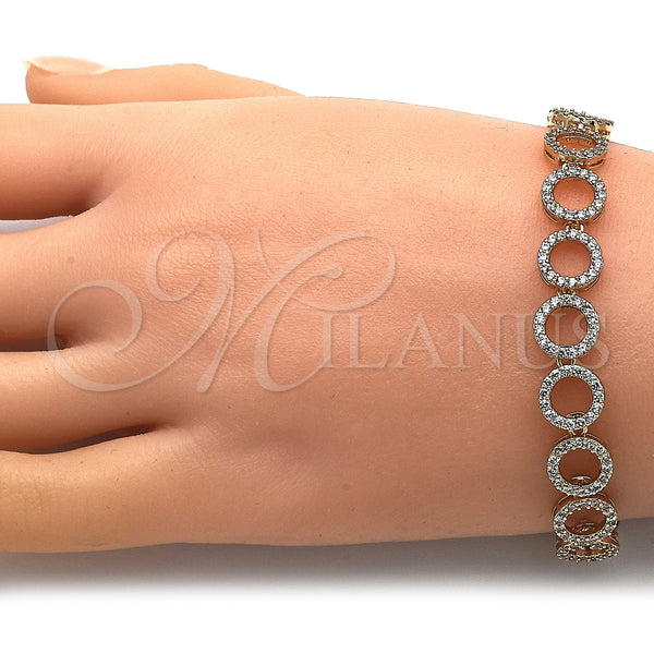 Gold Filled Bracelet — Fancy Bracelet with White Micro Pave Polished 03. — alternate product view — SKU 146854 | Oro Laminado brazalete — elegante Bracelet with blanco Micro Pave pulido 03. — SKU 146854