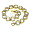 Oro Laminado Fancy Bracelet, Gold Filled Style with White Micro Pave, Polished, Golden Finish, 03.346.0006.07 (10 MM Thickness, 7 Inches Length)