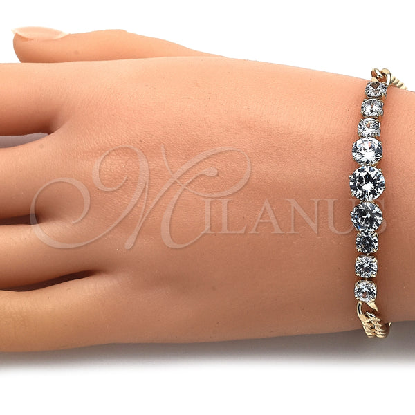 Gold Filled Bracelet — Fancy Bracelet with White Cubic Zirconia Polished 03. — alternate product view — SKU 146867 | Oro Laminado brazalete — elegante Bracelet with blanco Cubic Zirconia pulido 03. — SKU 146867