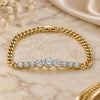 Oro Laminado Fancy Bracelet, Gold Filled Style with White Cubic Zirconia, Polished, Golden Finish, 03.283.0078.08 (05 MM Thickness, 8 Inches Length)