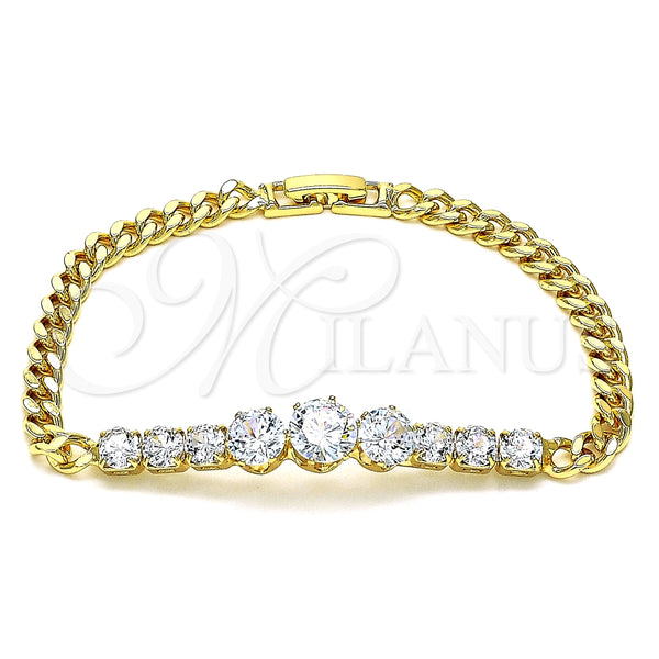 Gold Filled Bracelet — Fancy Bracelet with White Cubic Zirconia Polished 03. — main product view — SKU 146867 | Oro Laminado brazalete — elegante Bracelet with blanco Cubic Zirconia pulido 03. — SKU 146867