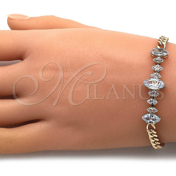 Gold Filled Bracelet — Fancy Bracelet with White Cubic Zirconia Polished 03. — alternate product view — SKU 146868 | Oro Laminado brazalete — elegante Bracelet with blanco Cubic Zirconia pulido 03. — SKU 146868