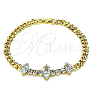 Gold Filled Bracelet — Fancy Bracelet with White Cubic Zirconia Polished 03. — main product view — SKU 146868 | Oro Laminado brazalete — elegante Bracelet with blanco Cubic Zirconia pulido 03. — SKU 146868