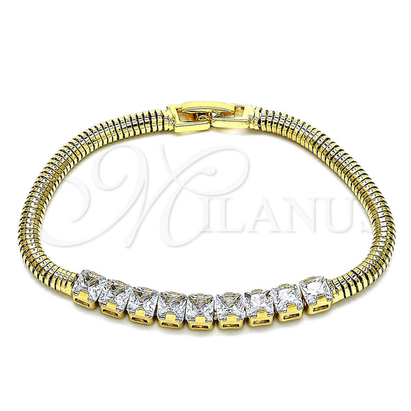 Gold Filled Bracelet — Fancy Bracelet with White Cubic Zirconia Polished 03. — main product view — SKU 146871 | Oro Laminado brazalete — elegante Bracelet with blanco Cubic Zirconia pulido 03. — SKU 146871