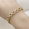 Oro Laminado Fancy Bracelet, Gold Filled Style with White Micro Pave, Polished, Golden Finish, 03.283.0084.08 (05 MM Thickness, 8 Inches Length)