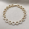 Oro Laminado Fancy Bracelet, Gold Filled Style with White Micro Pave, Polished, Golden Finish, 03.283.0084.08 (05 MM Thickness, 8 Inches Length)