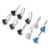 Sterling Silver Leverback Earring, with Turquoise Cubic Zirconia, Polished, Rhodium Finish, 02.63.2622.5