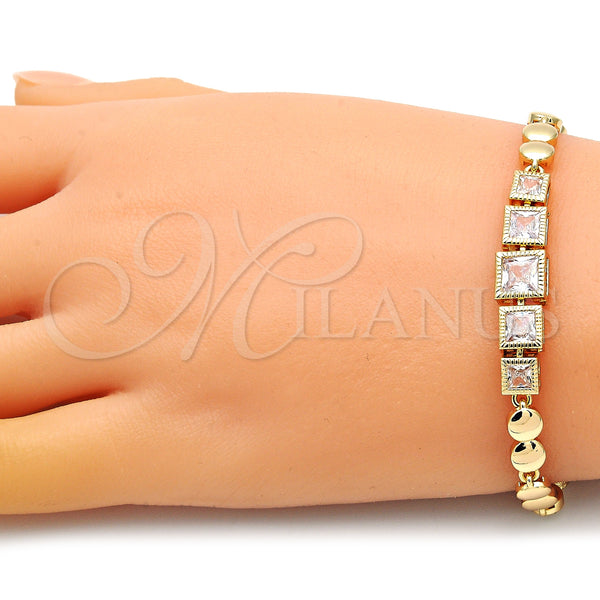 Gold Filled Bracelet — Fancy Bracelet with White Cubic Zirconia Polished 03. — alternate product view — SKU 146901 | Oro Laminado brazalete — elegante Bracelet with blanco Cubic Zirconia pulido 03. — SKU 146901