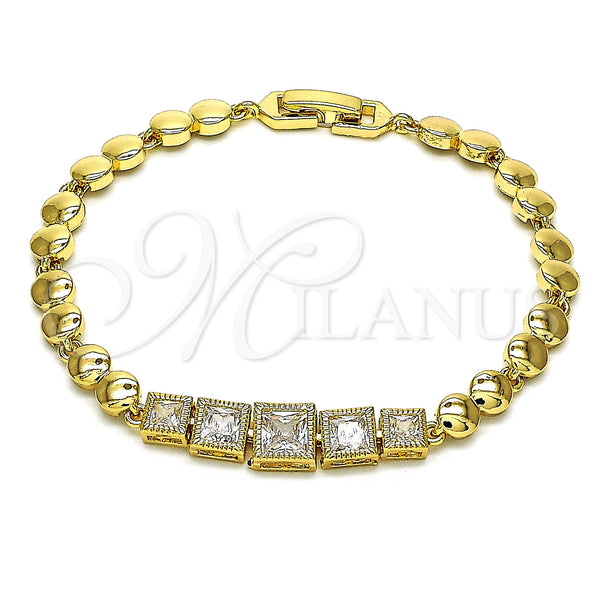 Gold Filled Bracelet — Fancy Bracelet with White Cubic Zirconia Polished 03. — main product view — SKU 146901 | Oro Laminado brazalete — elegante Bracelet with blanco Cubic Zirconia pulido 03. — SKU 146901