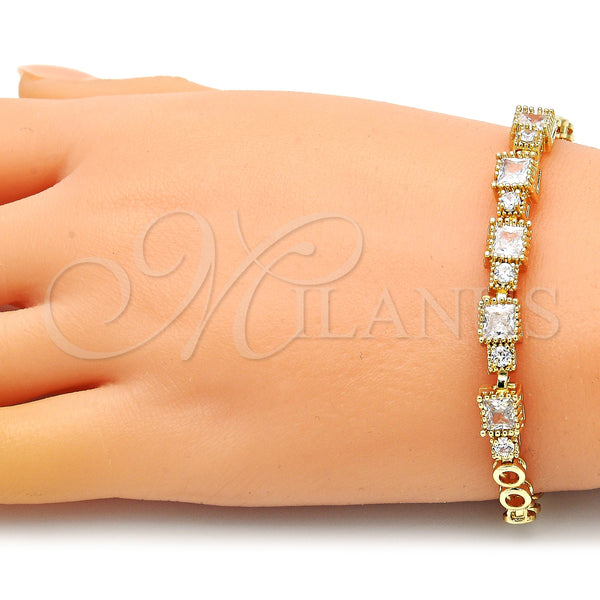 Gold Filled Bracelet — Fancy Bracelet with White Cubic Zirconia Polished 03. — alternate product view — SKU 146904 | Oro Laminado brazalete — elegante Bracelet with blanco Cubic Zirconia pulido 03. — SKU 146904