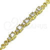Oro Laminado Fancy Bracelet, Gold Filled Style with White Cubic Zirconia, Polished, Golden Finish, 03.283.0091.07 (05 MM Thickness, 7 Inches Length)