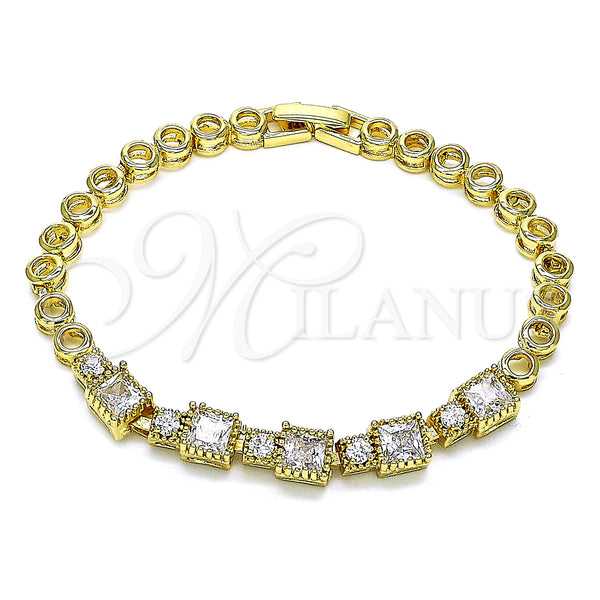 Gold Filled Bracelet — Fancy Bracelet with White Cubic Zirconia Polished 03. — main product view — SKU 146904 | Oro Laminado brazalete — elegante Bracelet with blanco Cubic Zirconia pulido 03. — SKU 146904