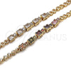 Oro Laminado Fancy Bracelet, Gold Filled Style with White Cubic Zirconia, Polished, Golden Finish, 03.283.0091.07 (05 MM Thickness, 7 Inches Length)