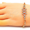 Oro Laminado Fancy Bracelet, Gold Filled Style with White Micro Pave, Polished, Golden Finish, 03.283.0096.07 (05 MM Thickness, 7 Inches Length)