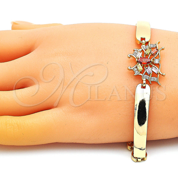 Gold Filled Bracelet — Fancy Bracelet Butterfly Design with Multicolor Cubic Zirconia — alternate product view — SKU 146929 | Oro Laminado brazalete — elegante Bracelet Butterfly diseño with Multicolor Cubic Zirconia — SKU 146929
