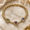 Oro Laminado Fancy Bracelet, Gold Filled Style with Multicolor Cubic Zirconia and White Micro Pave, Polished, Golden Finish, 03.283.0118.07 (05 MM Thickness, 7 Inches Length)