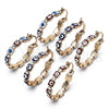 Oro Laminado Small Hoop, Gold Filled Style Evil Eye Design, with White Crystal, Red Enamel Finish, Golden Finish, 02.213.0365.25