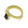 Oro Laminado Multi Stone Ring, Gold Filled Style with Sapphire Blue Cubic Zirconia, Polished, Golden Finish, 01.213.0018 (One size fits all)