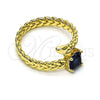 Oro Laminado Multi Stone Ring, Gold Filled Style with Sapphire Blue Cubic Zirconia, Polished, Golden Finish, 01.213.0018 (One size fits all)