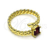 Oro Laminado Multi Stone Ring, Gold Filled Style with Garnet Cubic Zirconia, Polished, Golden Finish, 01.213.0018.1 (One size fits all)