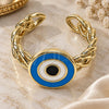 Oro Laminado Elegant Ring, Gold Filled Style Evil Eye Design, Azul claro Enamel Finish, Golden Finish, 01.213.0019.2 (One size fits all)