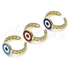 Oro Laminado Elegant Ring, Gold Filled Style Evil Eye Design, Azul claro Enamel Finish, Golden Finish, 01.213.0019.2 (One size fits all)